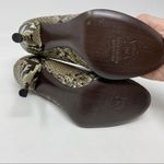 Stuart Weitzman Snakeskin Python Leather Peep Toe High Heels Shoes Black Tan 6 Photo 7