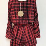 Honey Punch Tie Dye Front Tie Boho Gypsy Romper Photo 2