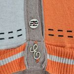 Elisa Cavaletti Blu Sweater Dress Womens 6 Cashmere Wool Blend Patchwork Knit Orange Photo 3