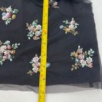 Needle & Thread Embellished Tulle Mesh Crop Top Black Flutter Sleeve Photo 6