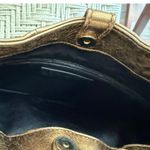 YSL Yves Saint Laurent Rive Gauche Metallic Bronze Leather Bow Shoulder Bag Photo 5