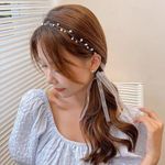 Korean bride French Pearl Headbands Necklace Photo 0