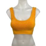 ZARA  Yellow Ribbed Knit Scoop Neck Stretch Pullover Activewear Sports Bra XS/S Photo 0