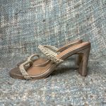 Kaanas  Ariana Braided Heeled Sandals in Champagne Croc Photo 1