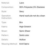 Boutique Lace Bralette Longline Bra Black Sexy Plus Size 3X or 18 Stretch Lingerie New Photo 4