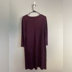 J.Jill  Ponte Maroon and Black Herringbone Shift Dress Side Pockets Medium Tall Photo 4