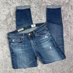 AG Adriano Goldschmied  The Slit Roll Up Skinny Leg Low Rise Distressed Jeans 24 Photo 0