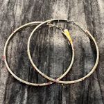 Elegant Silver Pink Glitter Hoop Earrings Photo 0