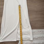 Abercrombie & Fitch White Ribbed One Shoulder Slit Dress Photo 6