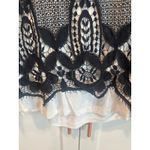 Democracy Black Lace Trim Long Sleeve Knit Top Women's Size M boho chic fairy Photo 2