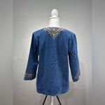Bob Mackie Vintage Tribal Denim Shirt Size L EUC Photo 1
