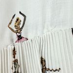 I.Madeline Pleated Ballerina Print Dress Size Small Medium White Ballet Dance Photo 4