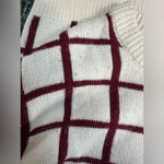 Walter Baker W118 by Windowpane Plaid Beige Burgundy Sweater Size Large L Photo 2