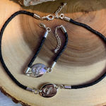 Initial D CZ Necklace bracelet set Black Photo 0