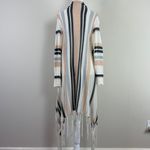 Lovestitch Loose Knot Striped Open Duster Cardigan Fringe Handkerchief Hem Sz M Photo 5