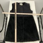 Dylan  Black Faux Suede Sherpa Trim Long Vest Women's Photo 7