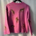 Crown & Ivy sweater women's small pink cheetah print fun cute school work Photo 3