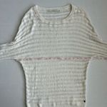 One Grey Day Revolve Top Women's Ivory Loose Knit Long Sleeve Sweater Small White Photo 3