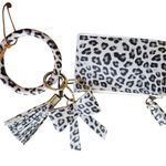 Leopard Print Card Holder and Keychain Set Black Photo 1