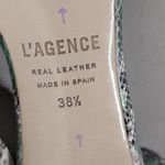 L'Agence new  Gisele Ii Ankle Strap Sandal In Green Metallic Snake sz 38.5 US 8 Photo 10