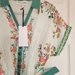 Saloni Riya B Dress in Zinnia River US 2 / UK 6 NEW Green Belted White Photo 11