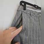 Madeleine Wide Pinstripe Herringbone Trousers Grey Gray Size 8P Photo 5