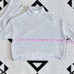 SER.O.YA Fae Distressed Turtleneck Sweater in Silver Size L Photo 6