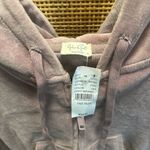 Brandy Melville NWT Pink/light brown velvet Hoodie Photo 2