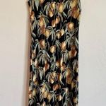 VTG Tori Richard Honolulu Hawaiian fruit dress midi maxi black green tan medium Photo 1
