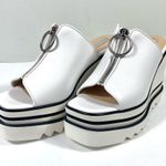 Stella McCartney Sneakelyse Platform Wedge Zip Slide Sandals White Size 40.5 EU Photo 12