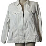 Denim Zip Up‎ Jacket White Size M Photo 0