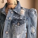 Boohoo 🦋Puff Shoulder Cropped Denim Jacket🦋 Photo 7