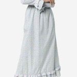 Batsheva Long Ruffle Prairie Ditsy Floral Maxi Dress Size 0 XS Blue Purple Photo 0