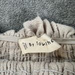 By Together Smocked Cropped Top Size Large Beige Ribbed Puff Sleeve Cotton Boho Photo 3