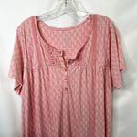 Croft & Barrow  Plus Size 1X Nightgown Pink Floral Short Sleeve Midi 1807 Photo 3