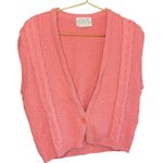 Pendleton  VINTAGE Women's Coral Pink Cable Knit Wool‎ Vest Sweater Medium Photo 0