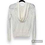SO  sz XS juniors slubbed hooded sweater ivory ribbed trim one pocket long sleeve Photo 3