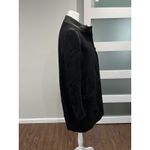 Club Monaco  Italian Wool Leather Trim Collar Sleeve Coat Black M Medium Photo 2
