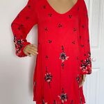 Free People Oxford Embroidered Mini Dress Red Combo Small Photo 1