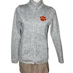 Top Of The World Paw Print Fleece Jacket Animal Lover Full Zip Grey Heather Womens Size Medium Photo 0