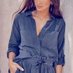 Summersalt The Going Places Gauze Button- Down Camp Shirt Photo 0