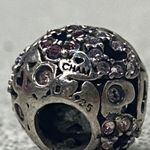 Chamilia Sterling Silver Purple Captured Hearts Crystals European Style Charm Photo 3