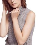 Nomad Morgan Carper Wool Blend Fringe Sleeveless Mini Sweater Dress in Taupe Brown Photo 3