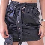 Etiquette Boutique Black Leather Skirt Photo 0