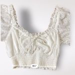 Finders Keepers Eva Top Womens Size Medium White Sheer Floral Photo 4