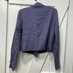 Jason Wu  Womens Blazer Jacket Medium NWT $310 Linen Cropped Blue Career Photo 5