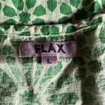 Flax  100% linen dress floral boho oversized large green short sleeved Photo 6