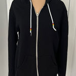 Butter Super Soft Black Embellished One Love Full Zip Hoodie Size L Photo 0