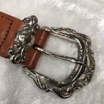 Fossil Vintage  Genuine Leather braided Belt Silver Medallion Concho Western med. Photo 1