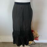 Loft Ann Taylor Black Silk Mermaid Skirt with Lace and Ruffle Hem Photo 2